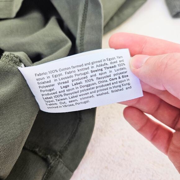 ASKET Men's Short Sleeve The T-Shirt - Olive Green Medium Long (MT) - Picture 8 of 9